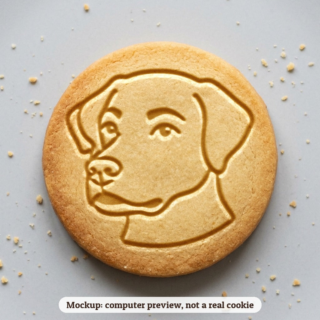 Dog cookie stamp - cookie mockup, a computer preview, not a real cookie