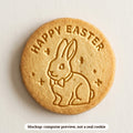 Easter Bunny cookie stamp - cookie mockup, a computer preview, not a real cookie