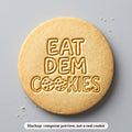 cookie stamp - cookie mockup, a computer preview, not a real cookie
