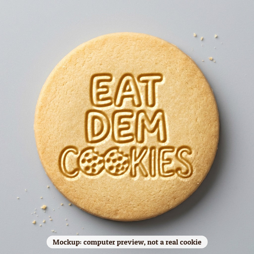 cookie stamp - cookie mockup, a computer preview, not a real cookie