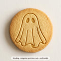 Ghost cookie stamp - cookie mockup, a computer preview, not a real cookie