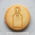 Gift Tag cookie stamp - cookie mockup, a computer preview, not a real cookie