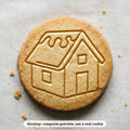 Gingerbread House cookie stamp - cookie mockup, a computer preview, not a real cookie