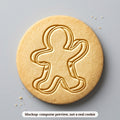 Gingerbread Man Waving cookie stamp - cookie mockup, a computer preview, not a real cookie