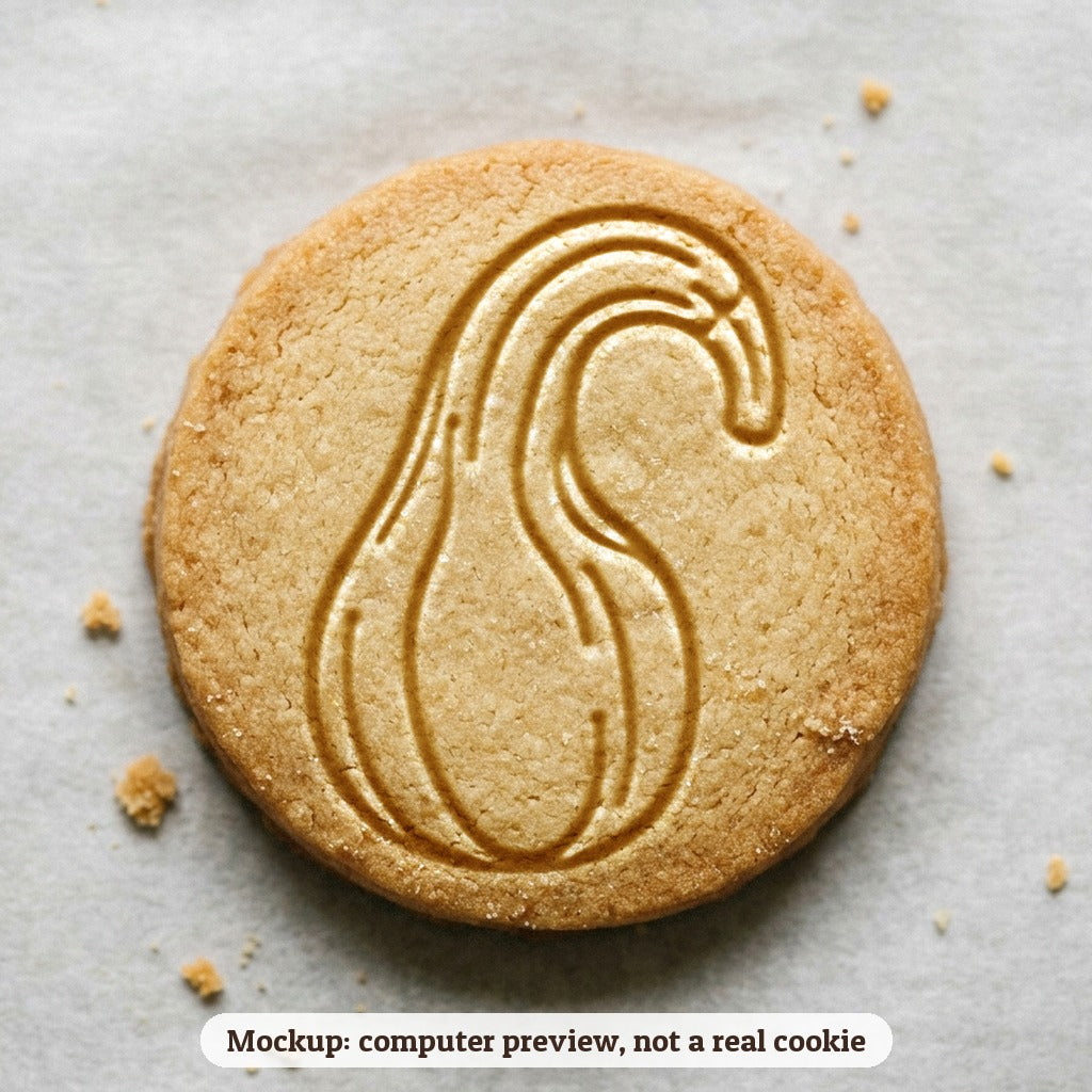 Gourd cookie stamp - cookie mockup, a computer preview, not a real cookie