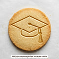 Graduation Cap with Tassel cookie stamp - cookie mockup, a computer preview, not a real cookie