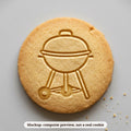 Grill cookie stamp - cookie mockup, a computer preview, not a real cookie