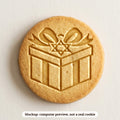 Hanukkah Gift cookie stamp - cookie mockup, a computer preview, not a real cookie