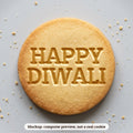 Happy Diwali cookie stamp - cookie mockup, a computer preview, not a real cookie