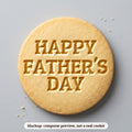 Happy Father's Day cookie stamp - cookie mockup, a computer preview, not a real cookie