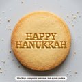 Happy Hanukkah cookie stamp - cookie mockup, a computer preview, not a real cookie
