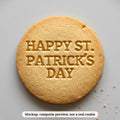Happy St. Patrick's Day cookie stamp - cookie mockup, a computer preview, not a real cookie