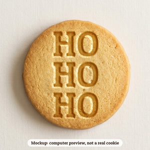 Ho Ho Ho cookie stamp - cookie mockup, a computer preview, not a real cookie