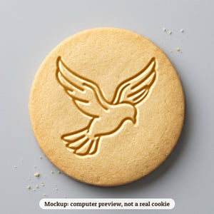 Holy Spirit Dove cookie stamp - cookie mockup, a computer preview, not a real cookie