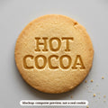 Hot Cocoa cookie stamp - cookie mockup, a computer preview, not a real cookie