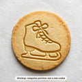 Ice Skate cookie stamp - cookie mockup, a computer preview, not a real cookie