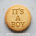 It's a Boy cookie stamp - cookie mockup, a computer preview, not a real cookie