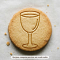 Kiddush Cup cookie stamp - cookie mockup, a computer preview, not a real cookie