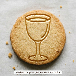 Kiddush Cup cookie stamp - cookie mockup, a computer preview, not a real cookie