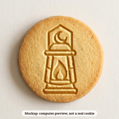 Lantern with a Crescent cookie stamp - cookie mockup, a computer preview, not a real cookie