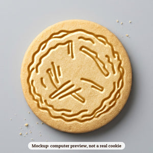 Latke cookie stamp - cookie mockup, a computer preview, not a real cookie