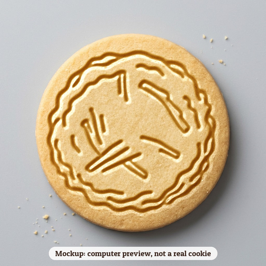 Latke cookie stamp - cookie mockup, a computer preview, not a real cookie