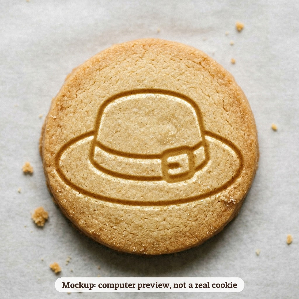 Leprechaun Hat cookie stamp - cookie mockup, a computer preview, not a real cookie