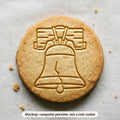 Liberty Bell cookie stamp - cookie mockup, a computer preview, not a real cookie