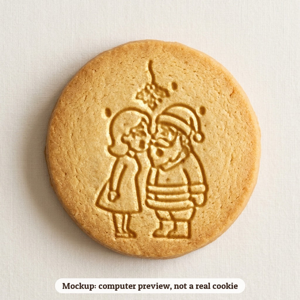 cookie stamp - cookie mockup, a computer preview, not a real cookie