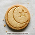 Moon and Stars cookie stamp - cookie mockup, a computer preview, not a real cookie