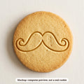 Mustache cookie stamp - cookie mockup, a computer preview, not a real cookie