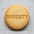 Naughty cookie stamp - cookie mockup, a computer preview, not a real cookie