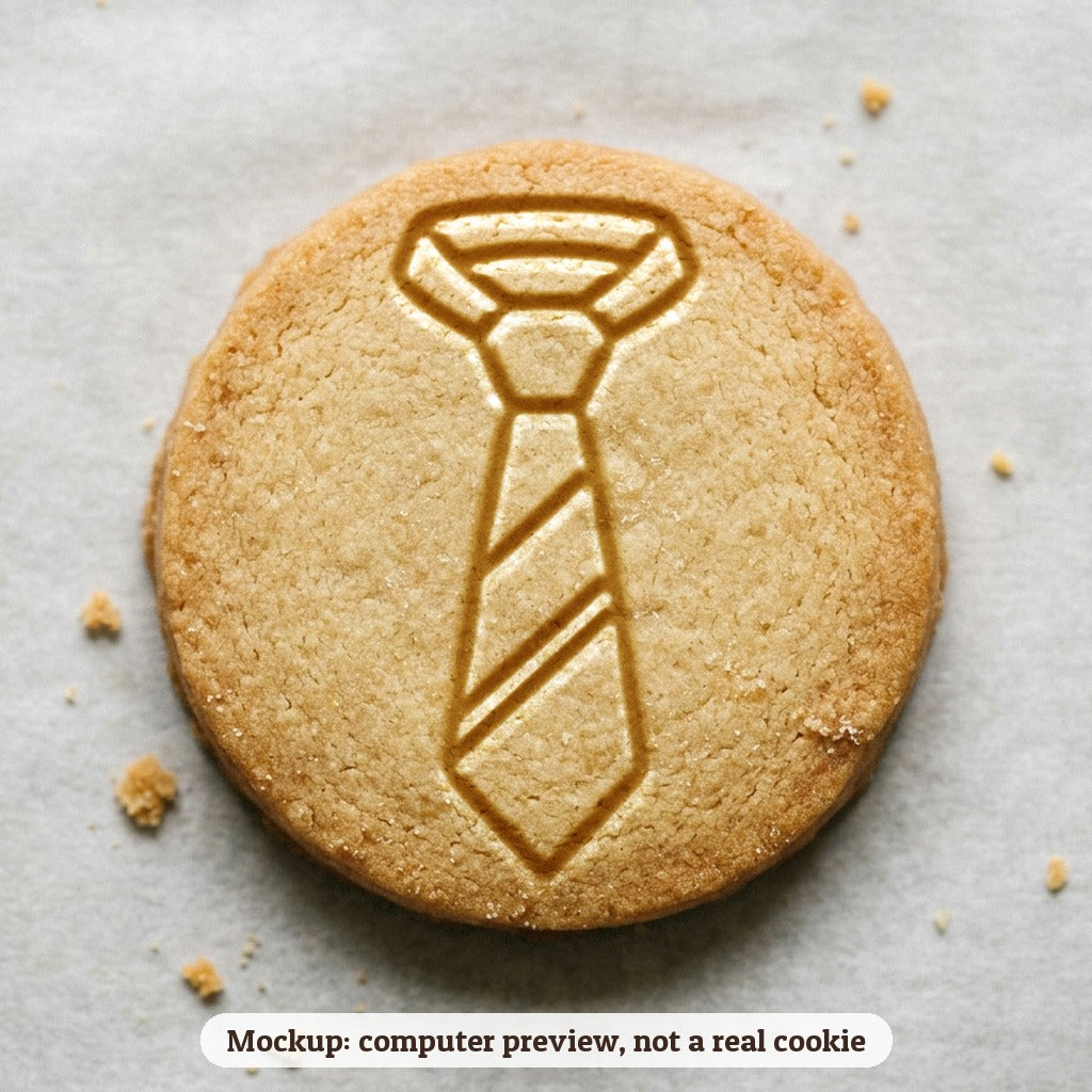 Necktie cookie stamp - cookie mockup, a computer preview, not a real cookie