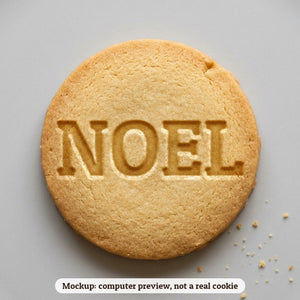 Noel cookie stamp - cookie mockup, a computer preview, not a real cookie