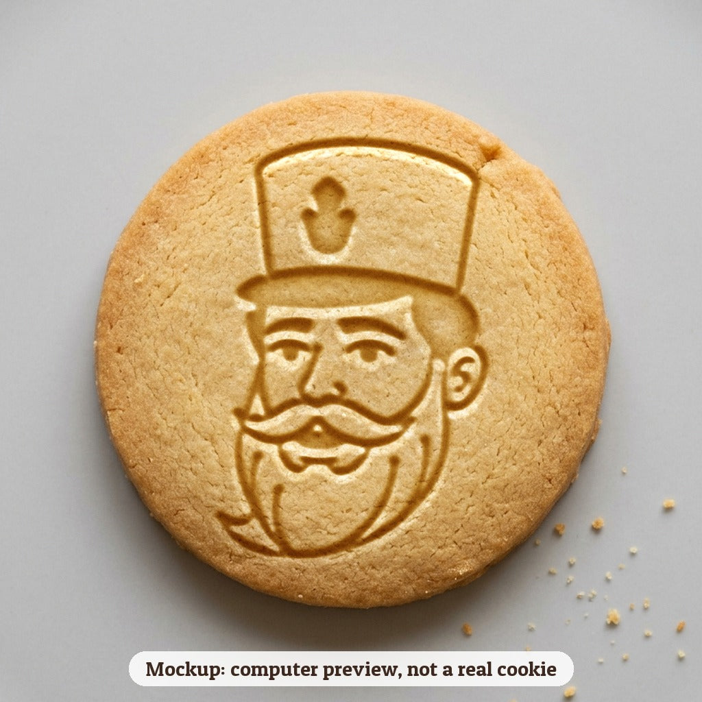 Nutcracker cookie stamp - cookie mockup, a computer preview, not a real cookie