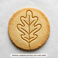 Oak Leaf cookie stamp - cookie mockup, a computer preview, not a real cookie