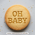 Oh Baby cookie stamp - cookie mockup, a computer preview, not a real cookie
