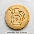 Oil Jug cookie stamp - cookie mockup, a computer preview, not a real cookie