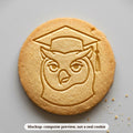 Owl with a Cap cookie stamp - cookie mockup, a computer preview, not a real cookie
