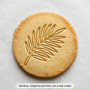 Palm Branch cookie stamp - cookie mockup, a computer preview, not a real cookie