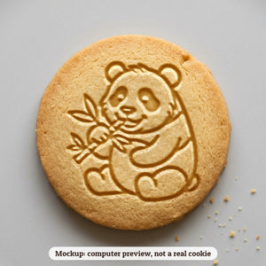Panda cookie stamp - cookie mockup, a computer preview, not a real cookie