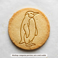 Penguin cookie stamp - cookie mockup, a computer preview, not a real cookie