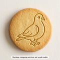 Pigeon cookie stamp - cookie mockup, a computer preview, not a real cookie