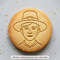 Pilgrim Boy cookie stamp - cookie mockup, a computer preview, not a real cookie