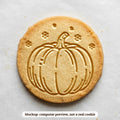 Pumpkin cookie stamp - cookie mockup, a computer preview, not a real cookie