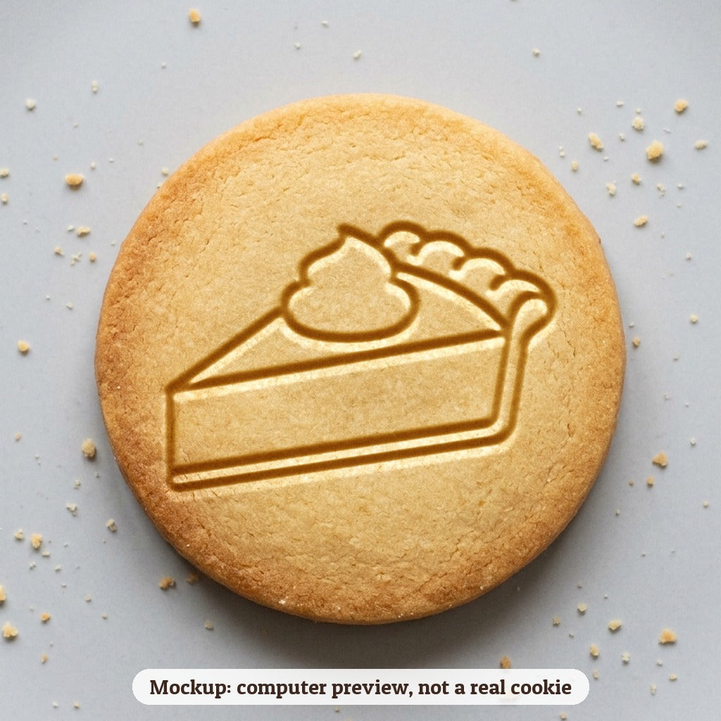 Pumpkin Pie cookie stamp - cookie mockup, a computer preview, not a real cookie