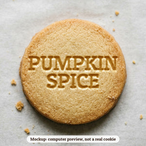 Pumpkin Spice cookie stamp - cookie mockup, a computer preview, not a real cookie
