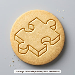 Puzzle Piece cookie stamp - cookie mockup, a computer preview, not a real cookie