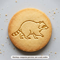 Raccoon cookie stamp - cookie mockup, a computer preview, not a real cookie