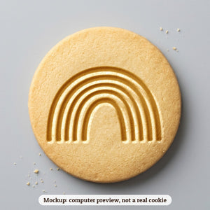 Rainbow cookie stamp - cookie mockup, a computer preview, not a real cookie